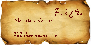 Pántya Áron névjegykártya