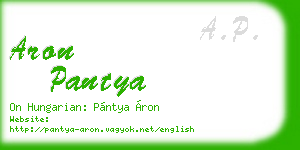 aron pantya business card